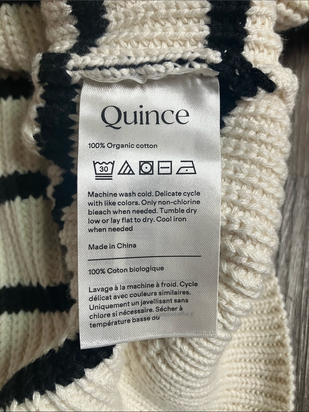 Quince 100% Organic Cotton Fisherman Boxy Cropped Cardigan - Picture 15 of 16